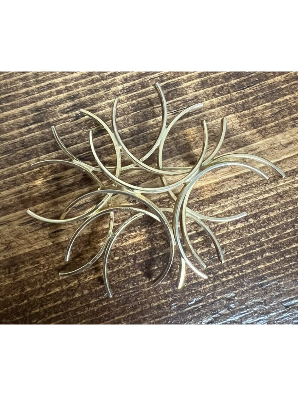 Vintage 1960s Abstract Modernist Light Gold Artistic Brooch